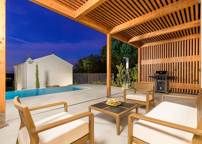 3 With Pool Soline, Krk, 280 M From Beach, By 4villas Villa