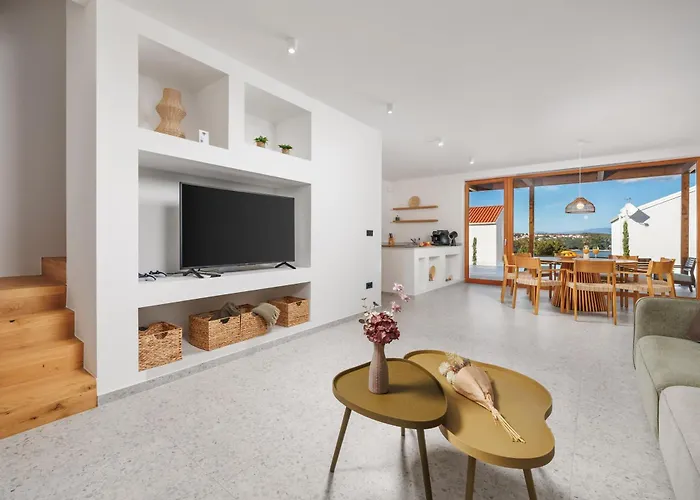 3 With Pool Soline, Krk, 280 M From Beach, By 4villas Villa *